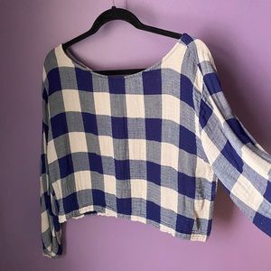 Checkered flowy top
